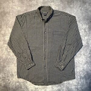 Y2K Aeropostale Mens L Plaid Button Down Shirt Blue Yellow Long Sleeve Cotton